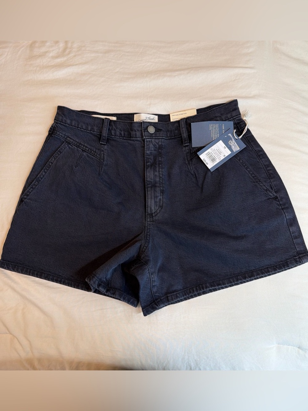 Black High-Rise Midi Jean Shorts Universal Thread
